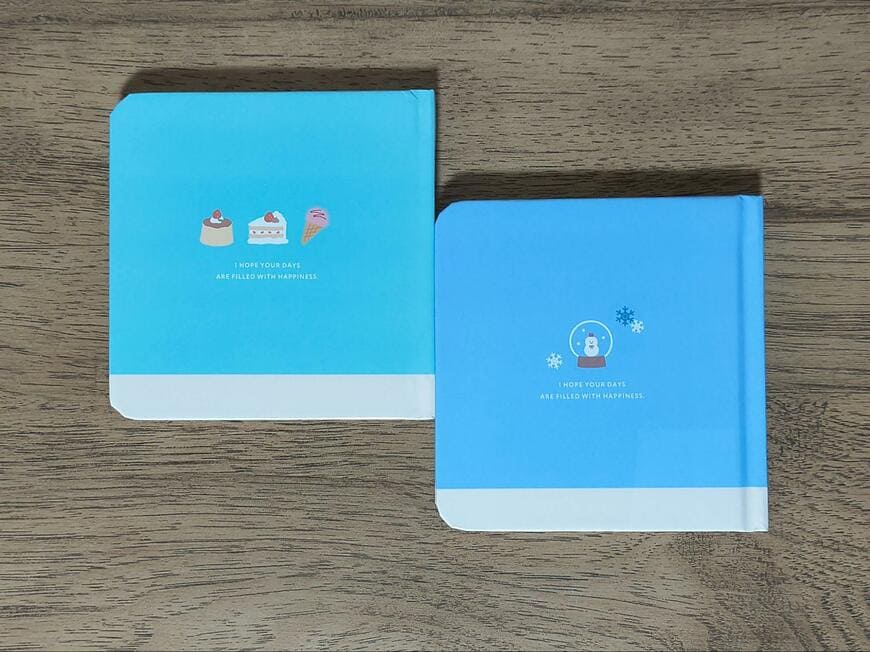 筆者撮影（キャンドゥ、ハードカバーノート 96P 方眼 スノーF柄）