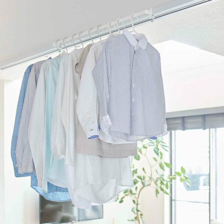 出所：山崎実業公式　室内物干しハンガーバー タワー