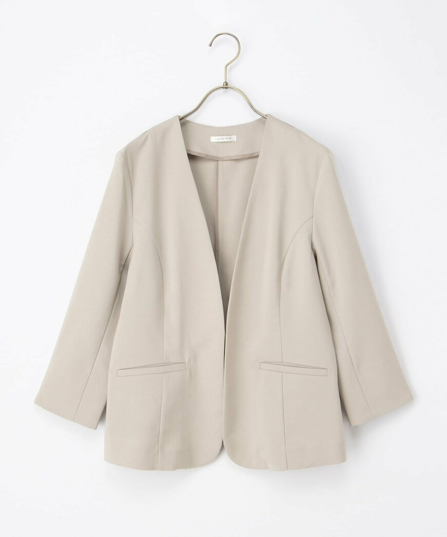 ハニーズ公式 8分袖カラーレスジャケット