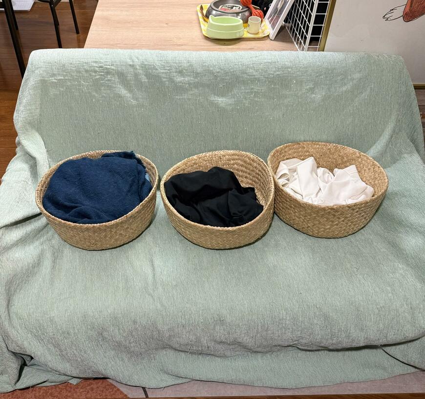 猫が入っていないカゴ