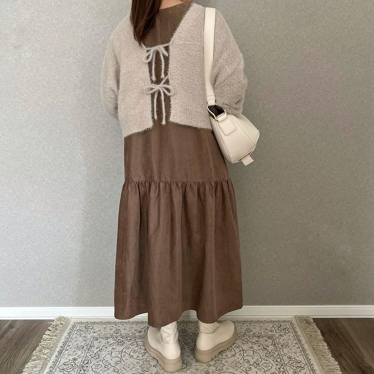 レディース　前後2WAYニットカーディガン（Rafraf×chii）