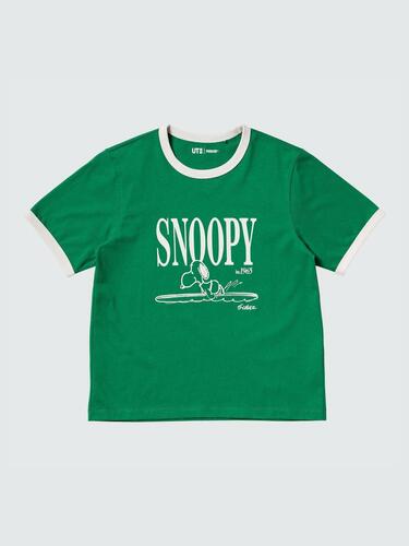 ユニクロ ピーナッツ コレクション tシャツ 緑