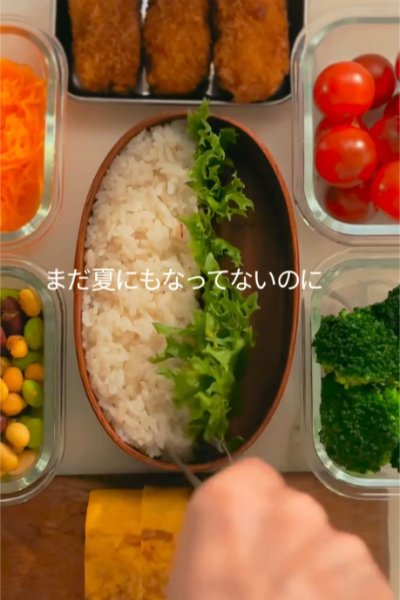今回はお弁当箱を縦に区切ります