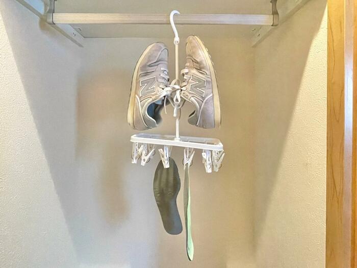 シューズハンガーホワイト、ピンチハンガー長方形(12ピンチ)抗菌