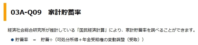 出所：総務省統計局「03A-Q09　家計貯蓄率」