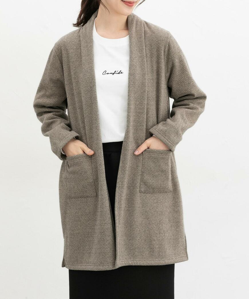 出所：ハニーズ公式　あったかトッパーカーデ