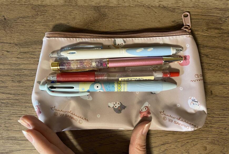 ダイソー、舟形ポーチ サンリオキャラクターミックス チルタイムの画像