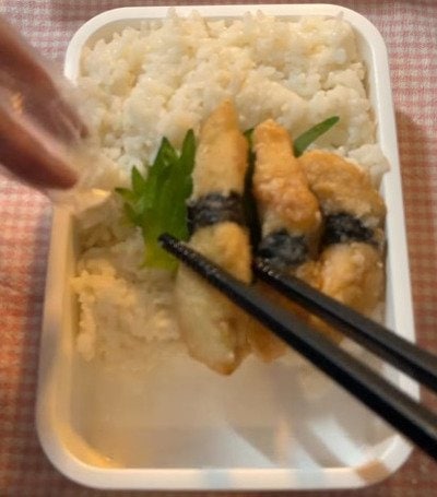 【ささみの海苔巻き揚げ弁当】30分で完成！新婚の妻が夫に作る愛情弁当がおいしそう