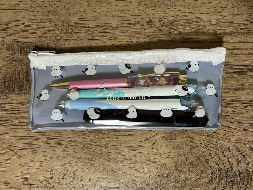 キャンドゥ、ペンケース　シマエナガ柄