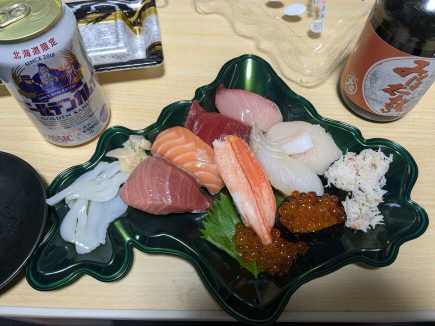 函館付近にイカを詰めた状態