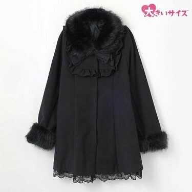 もえにゃ コート しまむらコラボ 新品タグ付】 完売品 しまむら もえにゃ 地雷系 コート 黒