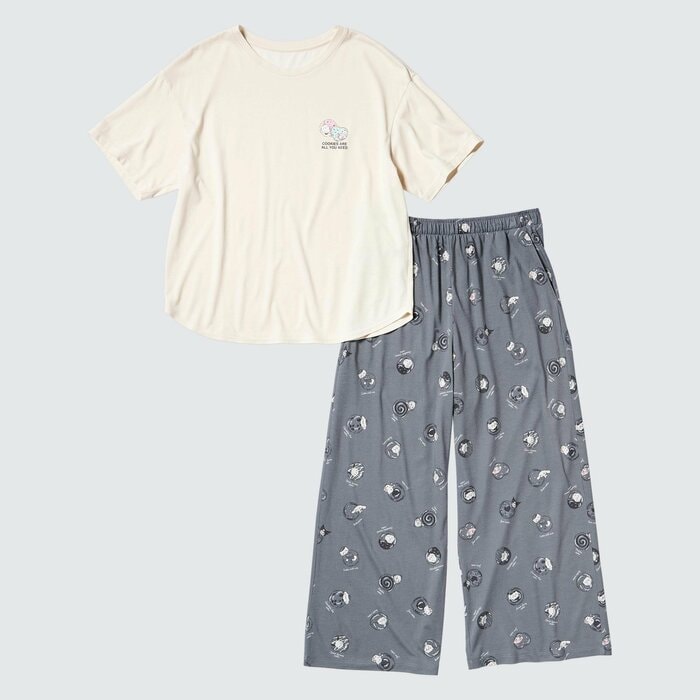 ユニクロ公式 ちいかわ×サンリオキャラクターズ:スイーツコレクションラウンジセット(半袖)