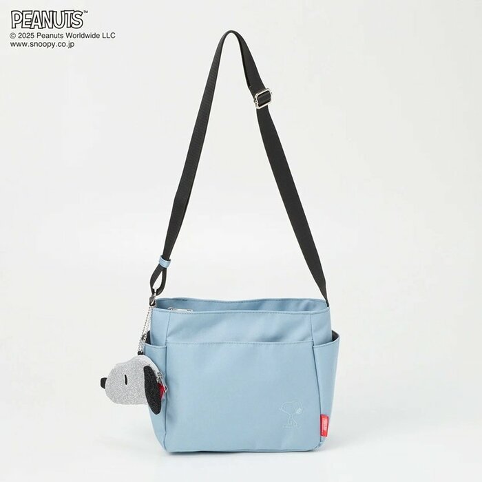 スヌーピーフェイスポーチ付きショルダー