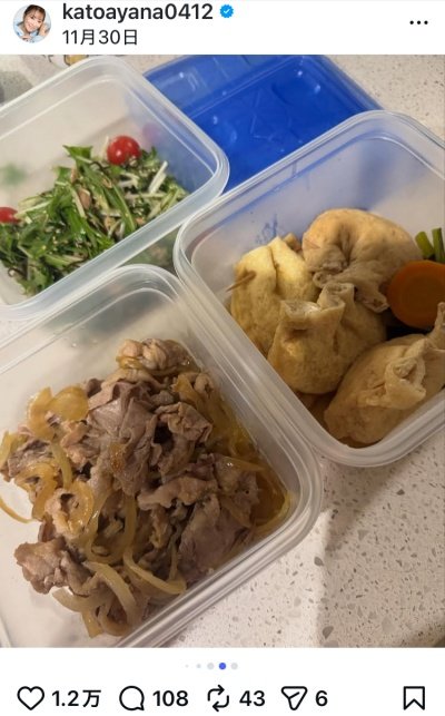 出所：加藤綾菜のInstagram（＠katoayana0412）参照日：2025年12月10日