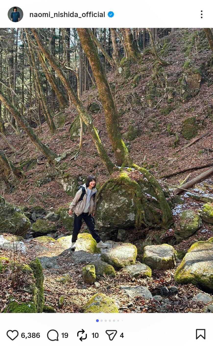 出所：西田尚美のInstagram（@naomi_nishida_official）参照日：2026年3月4日