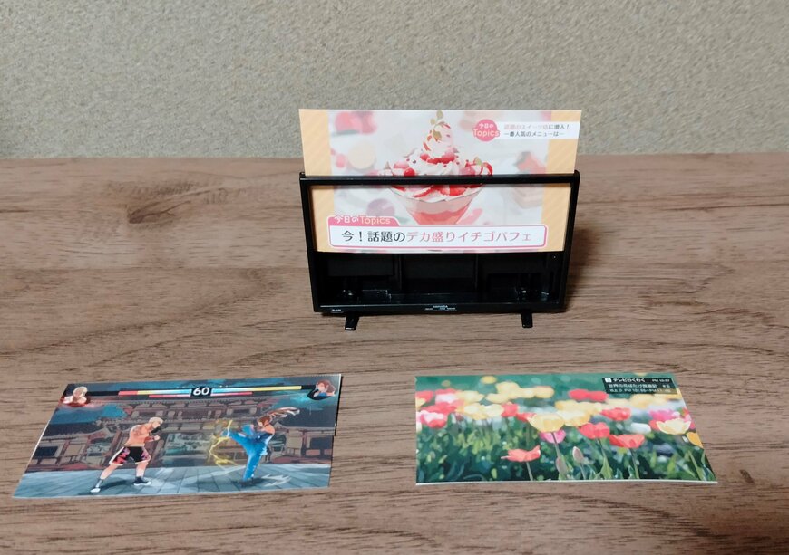 筆者撮影（山田化学株式会社、ミニチュア　テレビ）