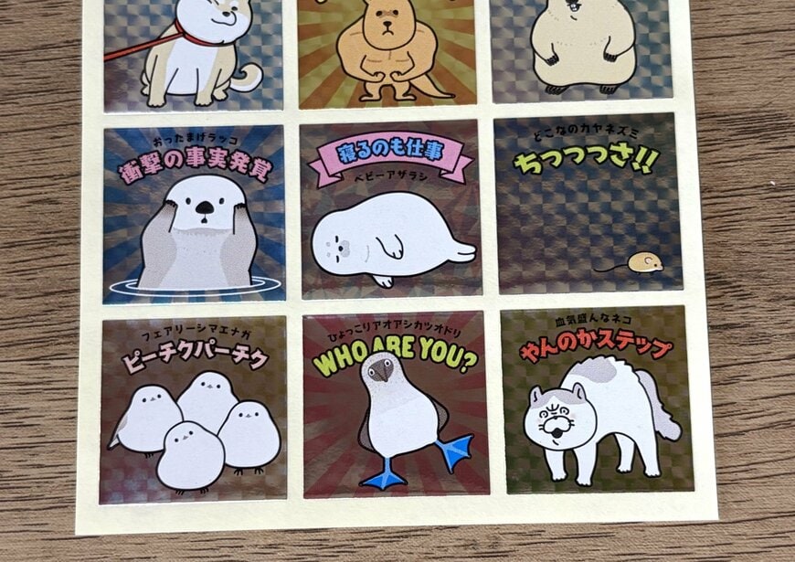 筆者撮影（セリア、ホイルスクエアシール クセになる可愛さ 48片）