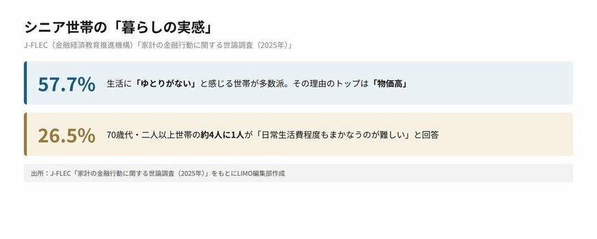 シニア世帯の暮らしの実感