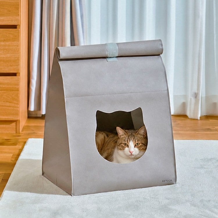 KEYUCA ペット用 たためる猫ハウス 爪とぎ付き