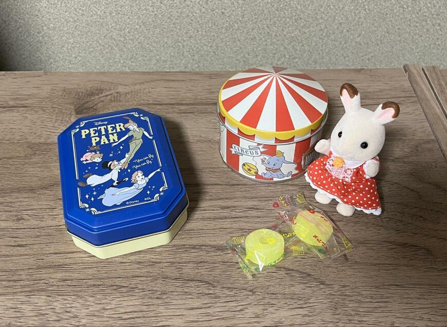 筆者撮影（セリア、ブリキ缶 テント/ダンボ・ブリキ缶 8角/ピーターパン）