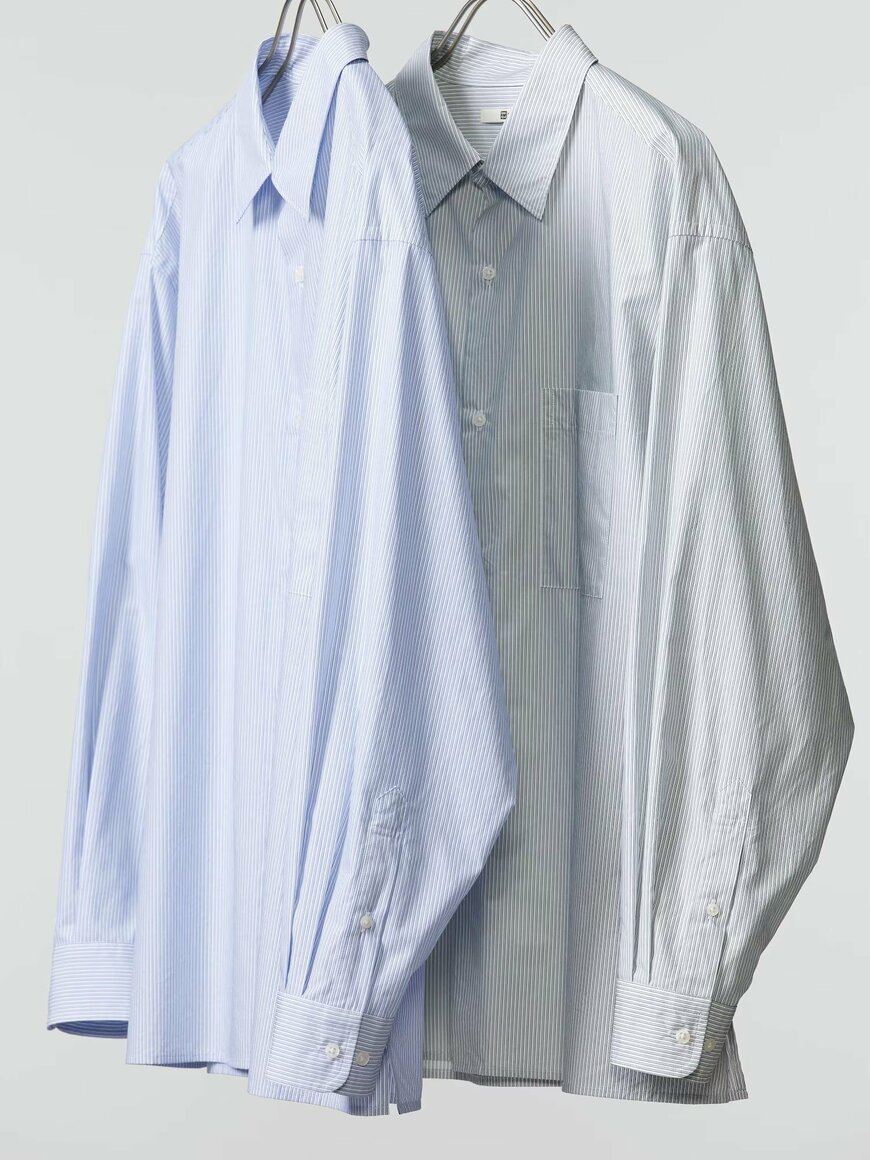 出所：ユニクロ公式 ブロードオーバーサイズシャツ/ストライプ