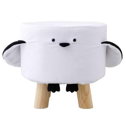 ニトリ、シマエナガの脚付きスツール正面からの商品画像