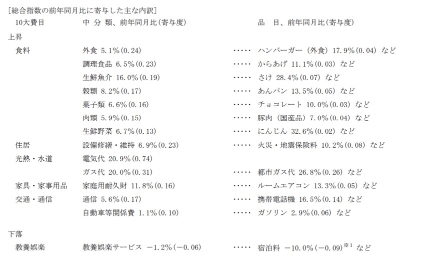 出所：総務省「2020年基準 消費者物価指数 全国 2022年(令和4年)10月分」