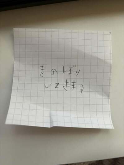 「きのぼりしてきます」の連絡