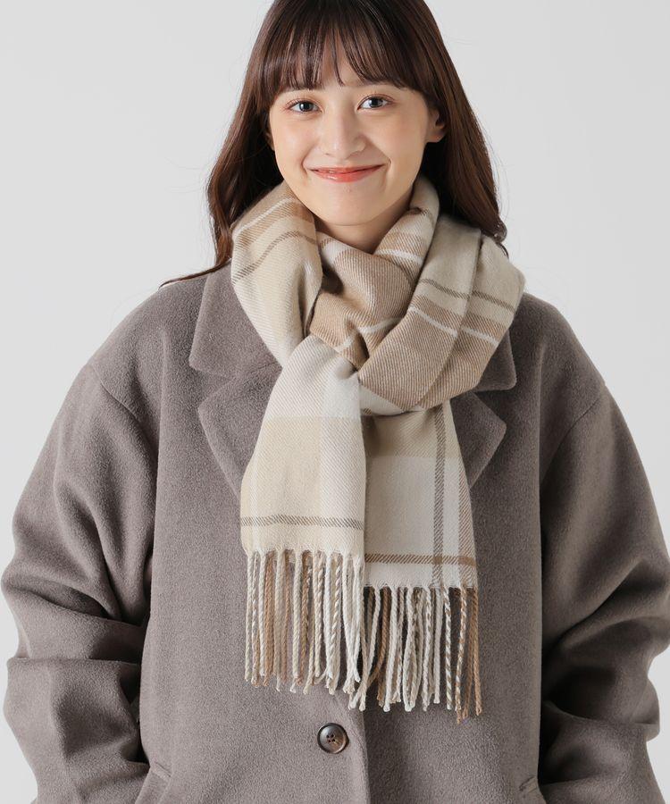 出所：ハニーズ公式通販 大チェック柄マフラー