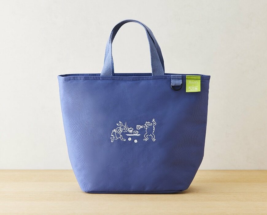 うさぎとカエルがコーヒーを楽しんでいる姿がデザイン