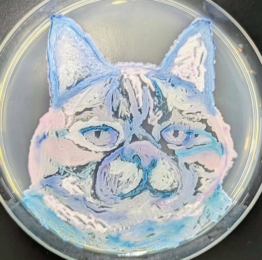 微生物によって作られたカラフルなアート