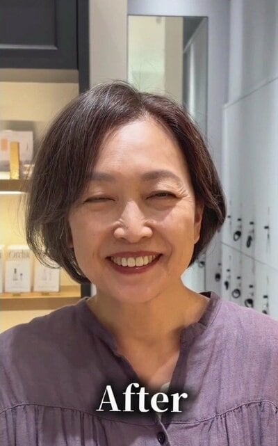 丸みのあるショートボブに変わった仕上がり