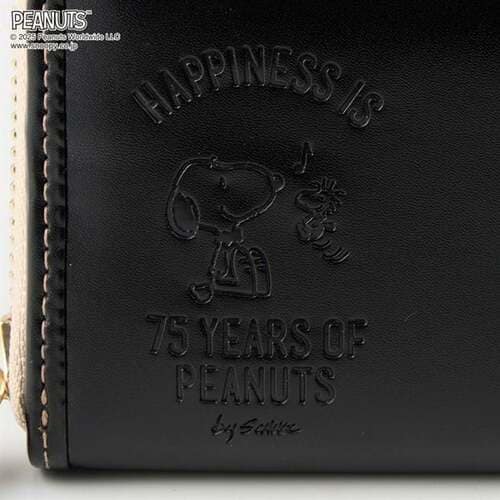 ピーナッツ(PEANUTS)75周年アートバイカラーラウンドファスナー長財布