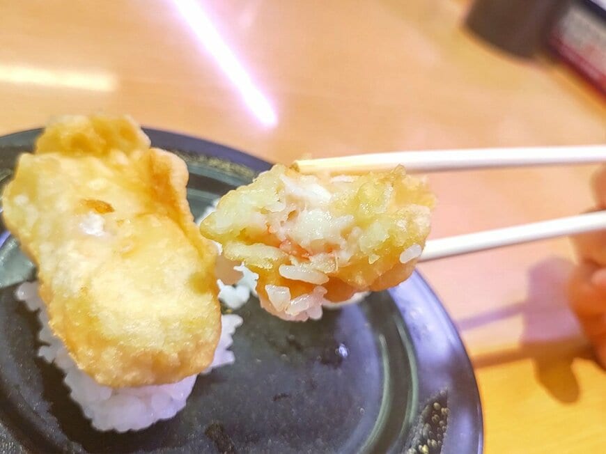 スシローで注文したカニ身の天ぷらにぎり