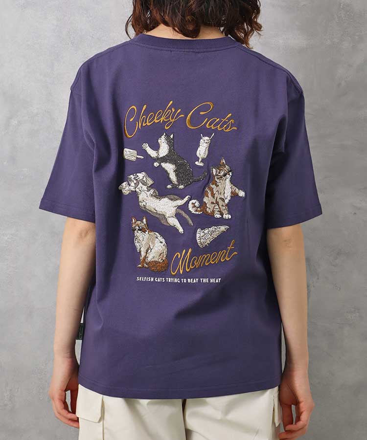 ブルーブルーエ公式 ネコ刺繍Tシャツ 画像