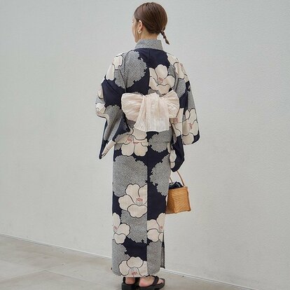 しまむら mysa closet 浴衣２点セット セパレート 椿 ネイビー しまむら mysa closet 浴衣2点セット セパレート 椿 ネイビー 新品未