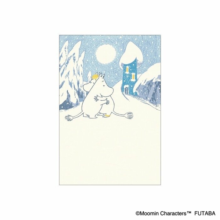 静かで幻想的なムーミン谷の冬の夜を描いているのが「雪化粧」