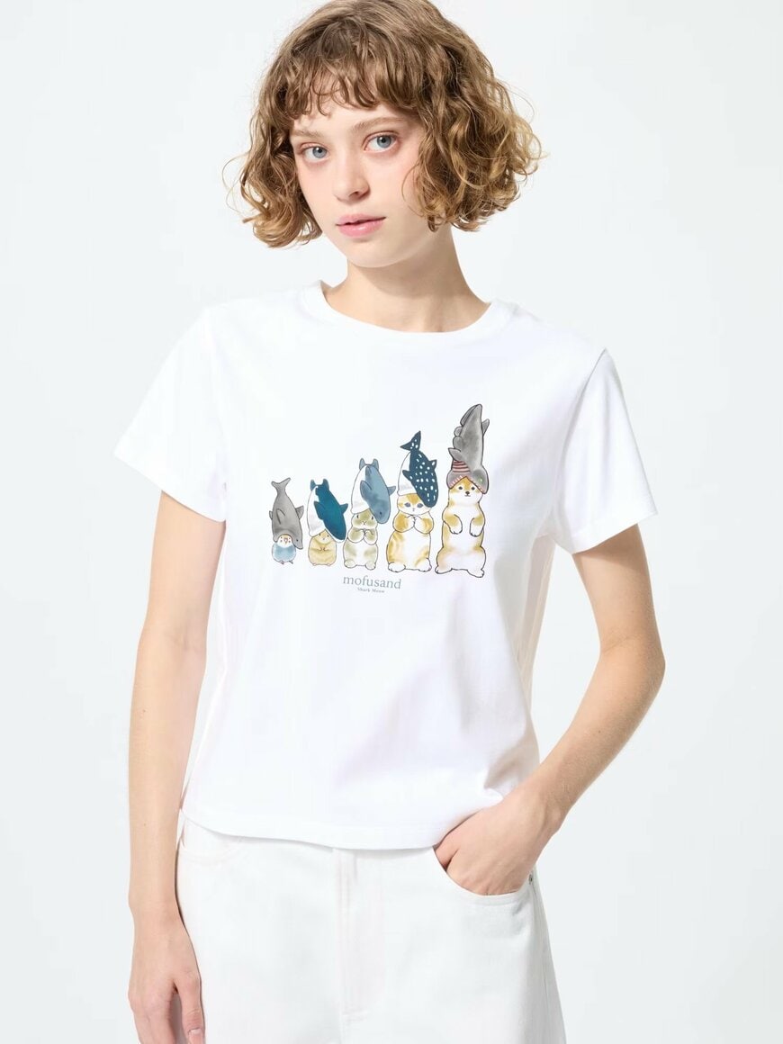 ユニクロ公式「mofusand UT/ショート(WHITE)」