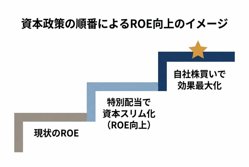 資本政策の順番によるROE向上のイメージ