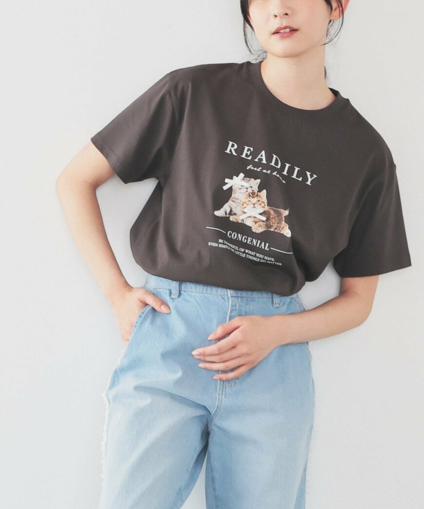 ハニーズ公式 ネコプリントTシャツ