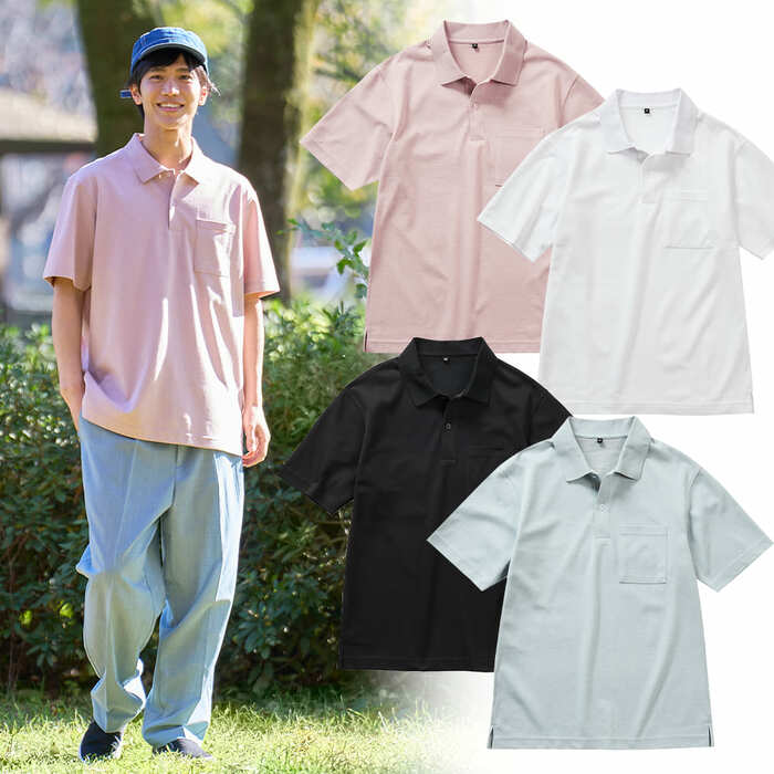 スムースアイスコットン半袖ポロシャツ　