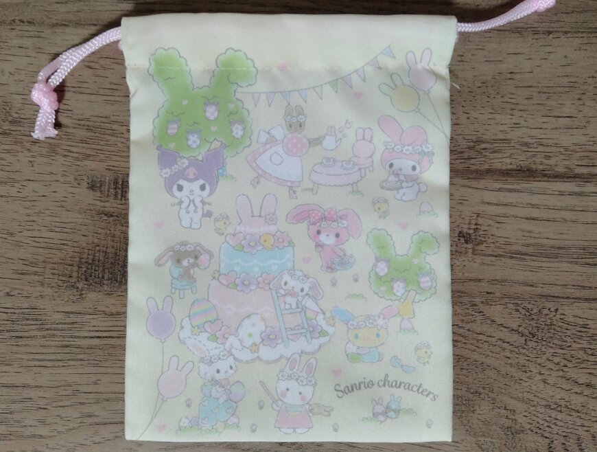 筆者撮影（セリア、ミニ巾着 M/X スプリングガーデン）