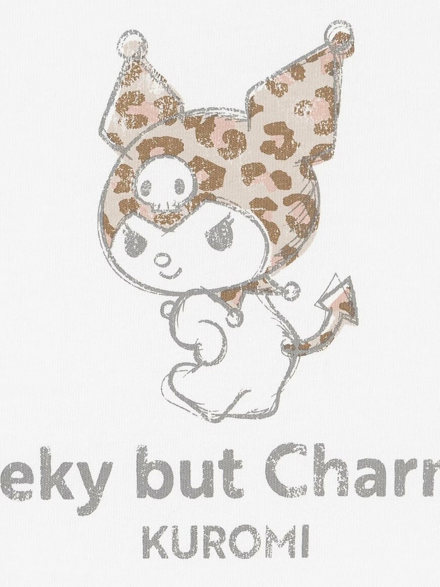 出所：GU公式　グラフィックT Kuromi／カラー: 01 OFF WHITE