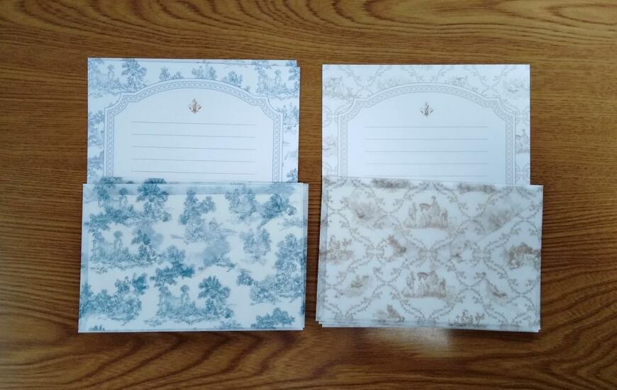 筆者撮影（セリア、レターセット 4セット トワルドジュイスタイル）