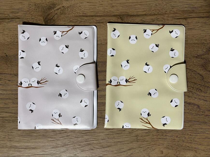 セリア、保険証お薬手帳収納ケースシマエナガ柄画像