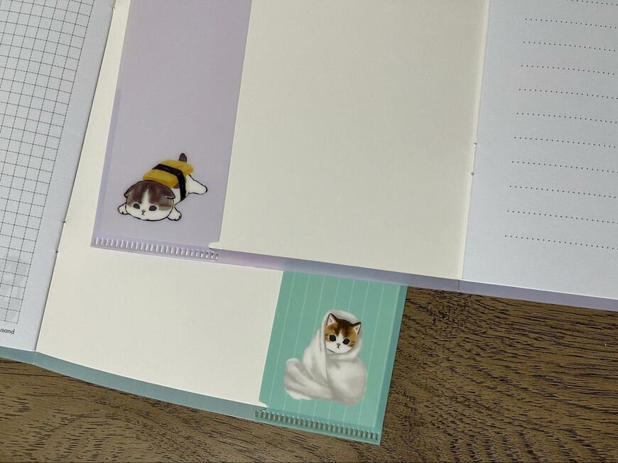 セリア、mofusand A5カバー付きノート画像