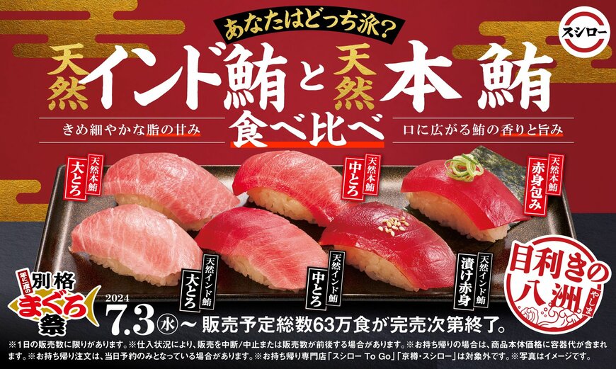 天然本鮪と天然インド鮪食べ比べ