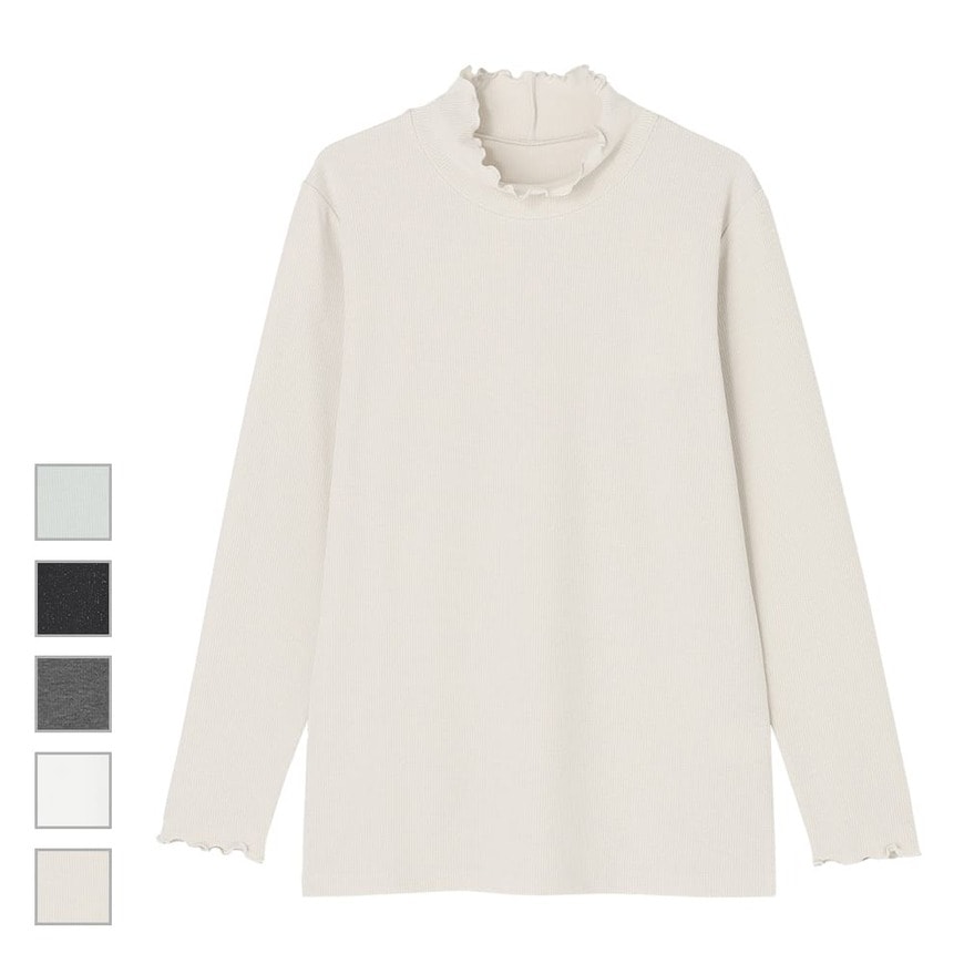 出所：ワークマン公式オンラインストア　レディースリブメローハイネックTシャツ