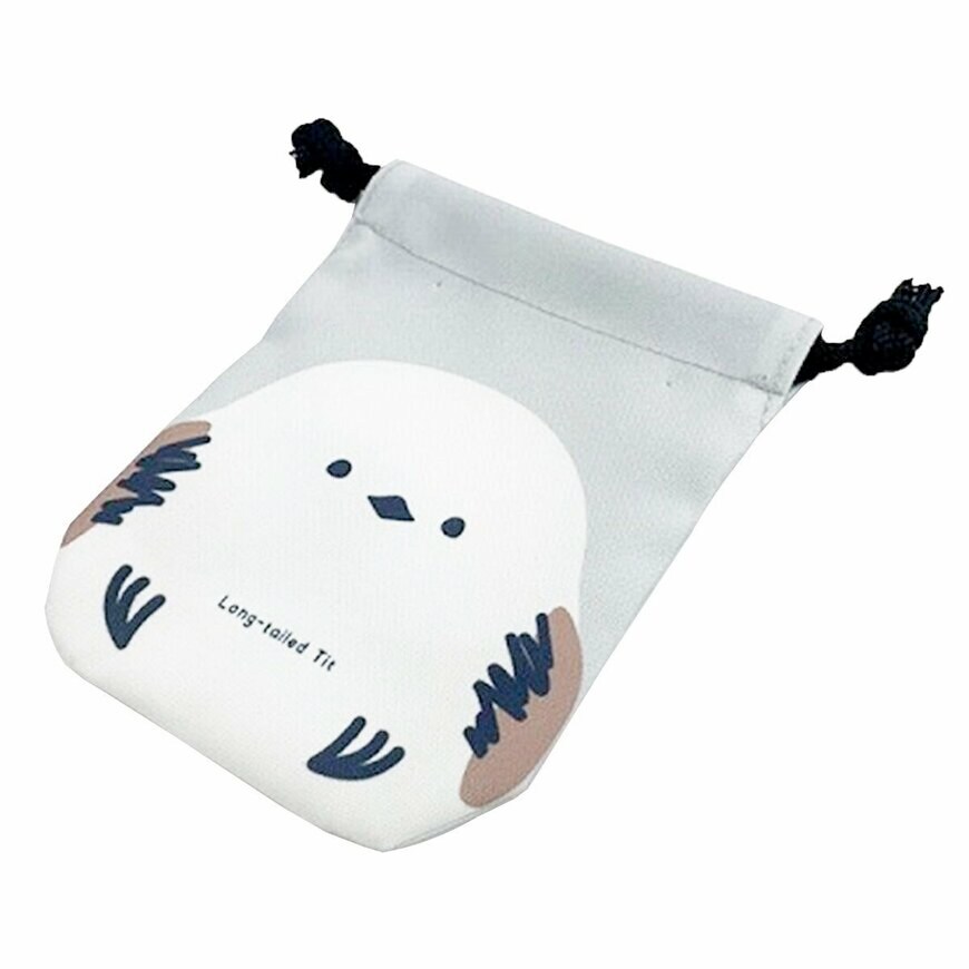 出所：ワッツ公式　プチ巾着 シマエナガ柄