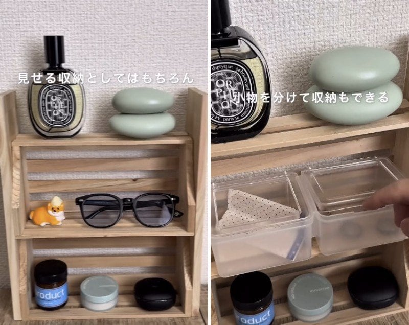 完成したナチュラル収納棚